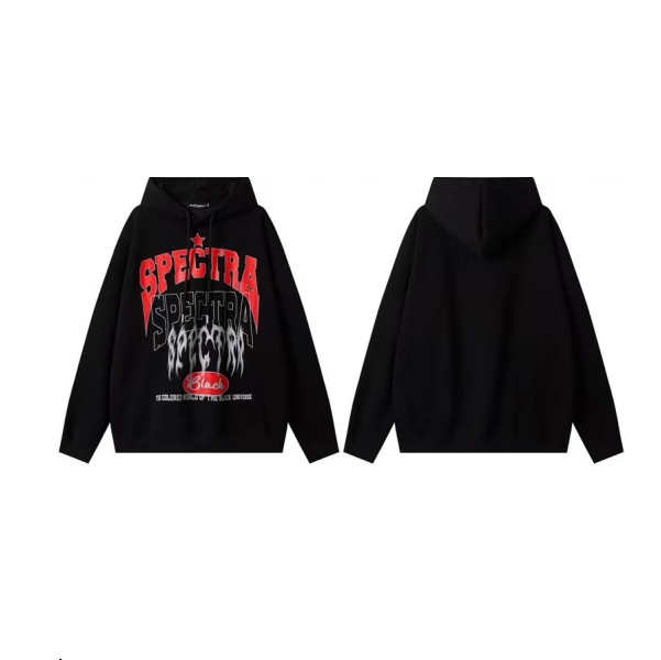 春秋季套头卫衣潮服热转印宽松耐磨男女同款印花落肩袖连帽