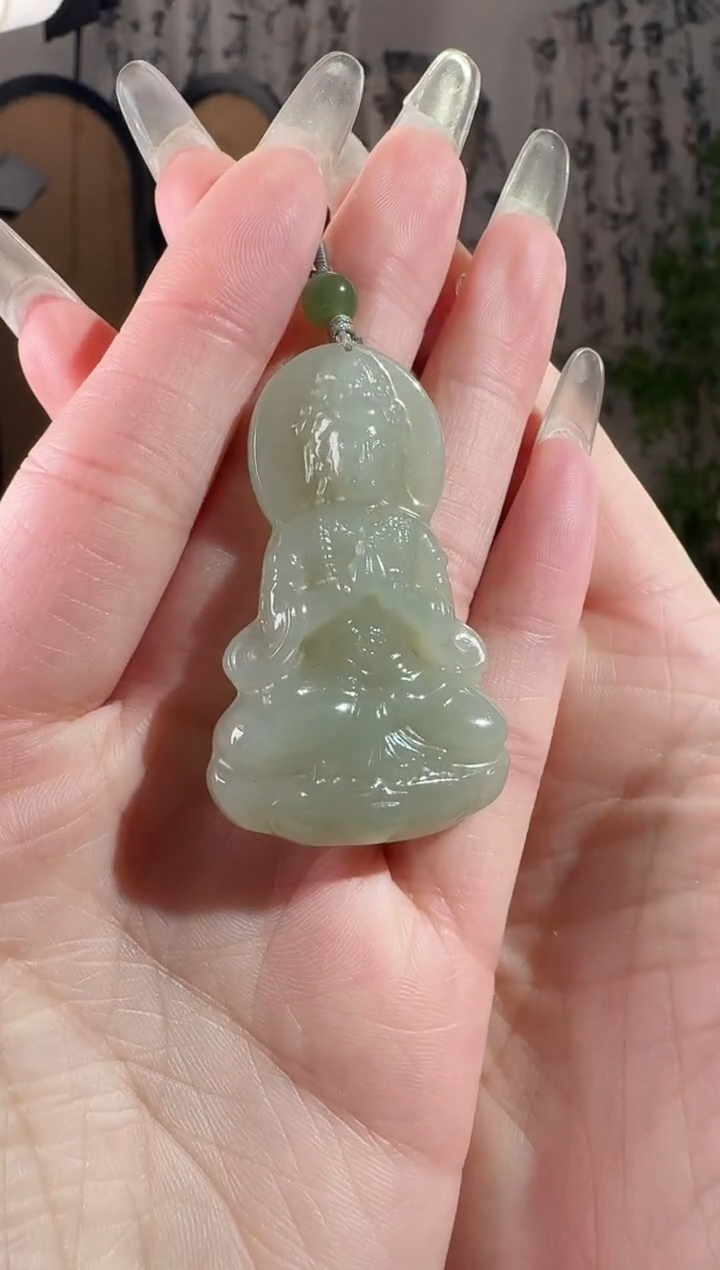 颈饰未镶嵌和田玉观音