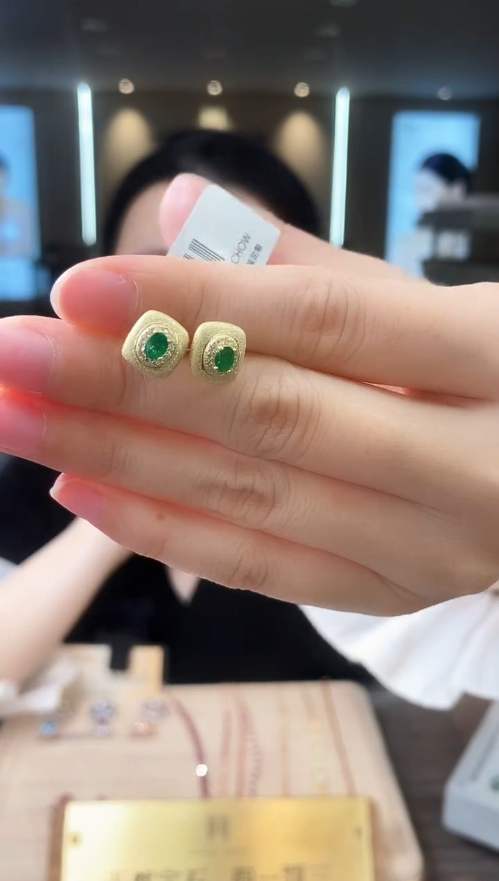 【闪购商品】祖母绿耳饰银S925镶嵌05