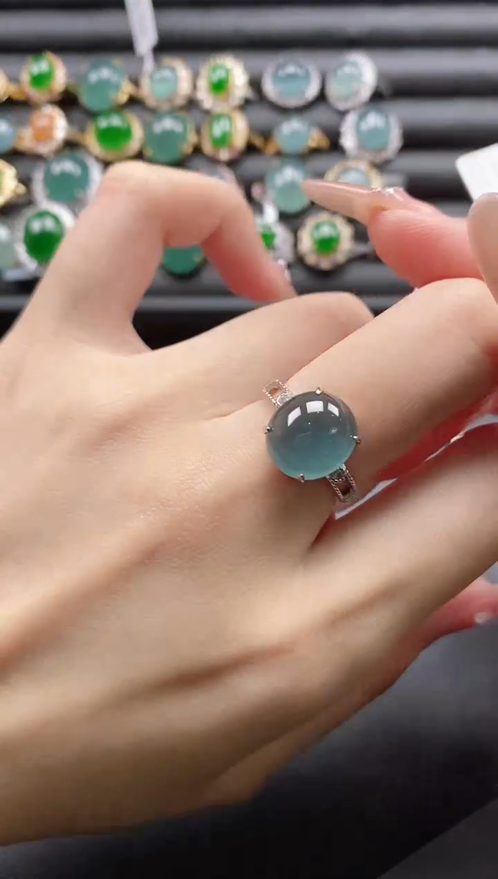 【闪购商品】翡翠戒指银S925镶嵌51511