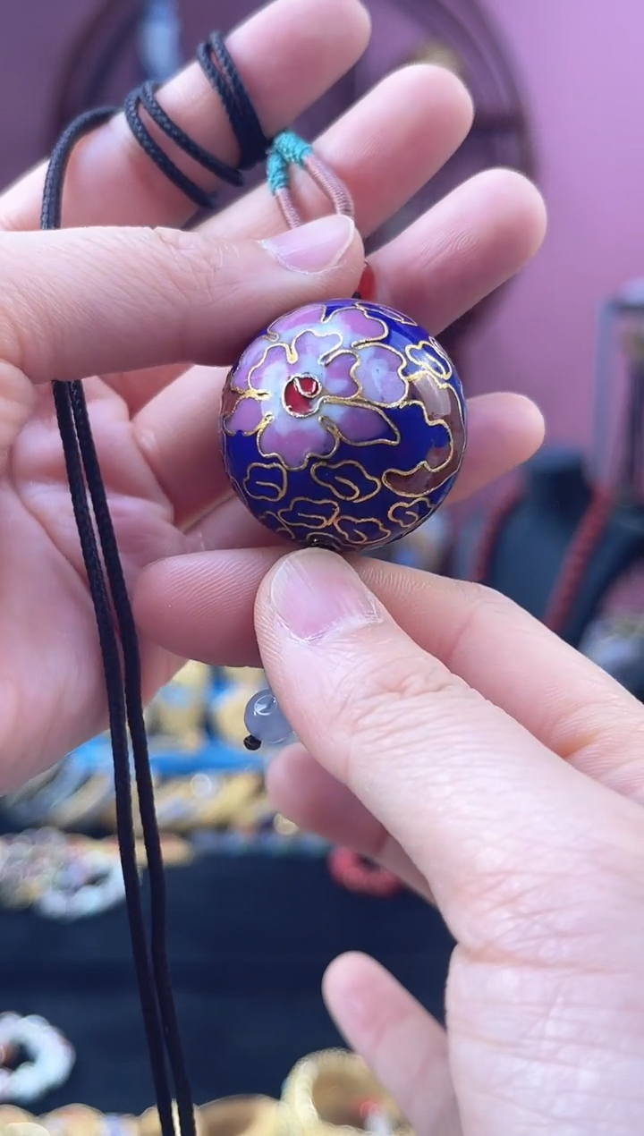 非遗 景泰蓝 3cm大珠吊坠 宝蓝