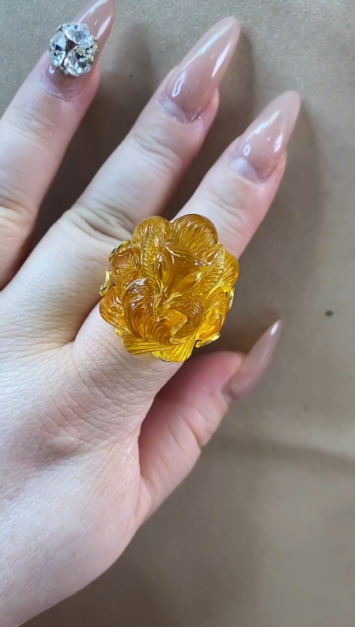 【闪购商品】琥珀银S925镶嵌戒指戒指