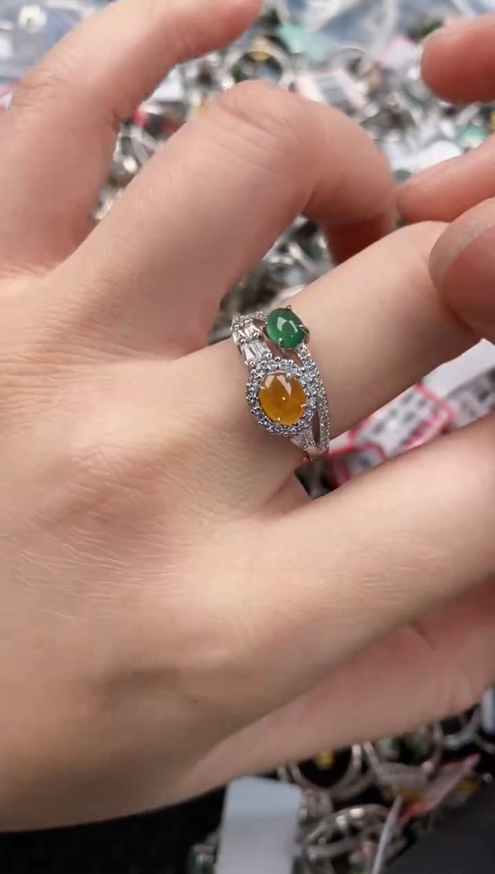 银S925镶嵌戒指翡翠333     7