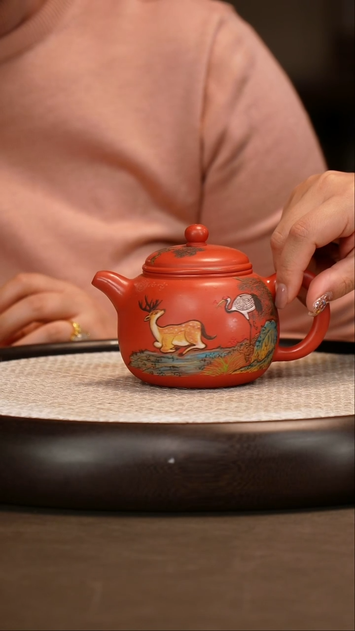 茶壶紫砂【沈建康】一品海棠红 匏尊 350cc