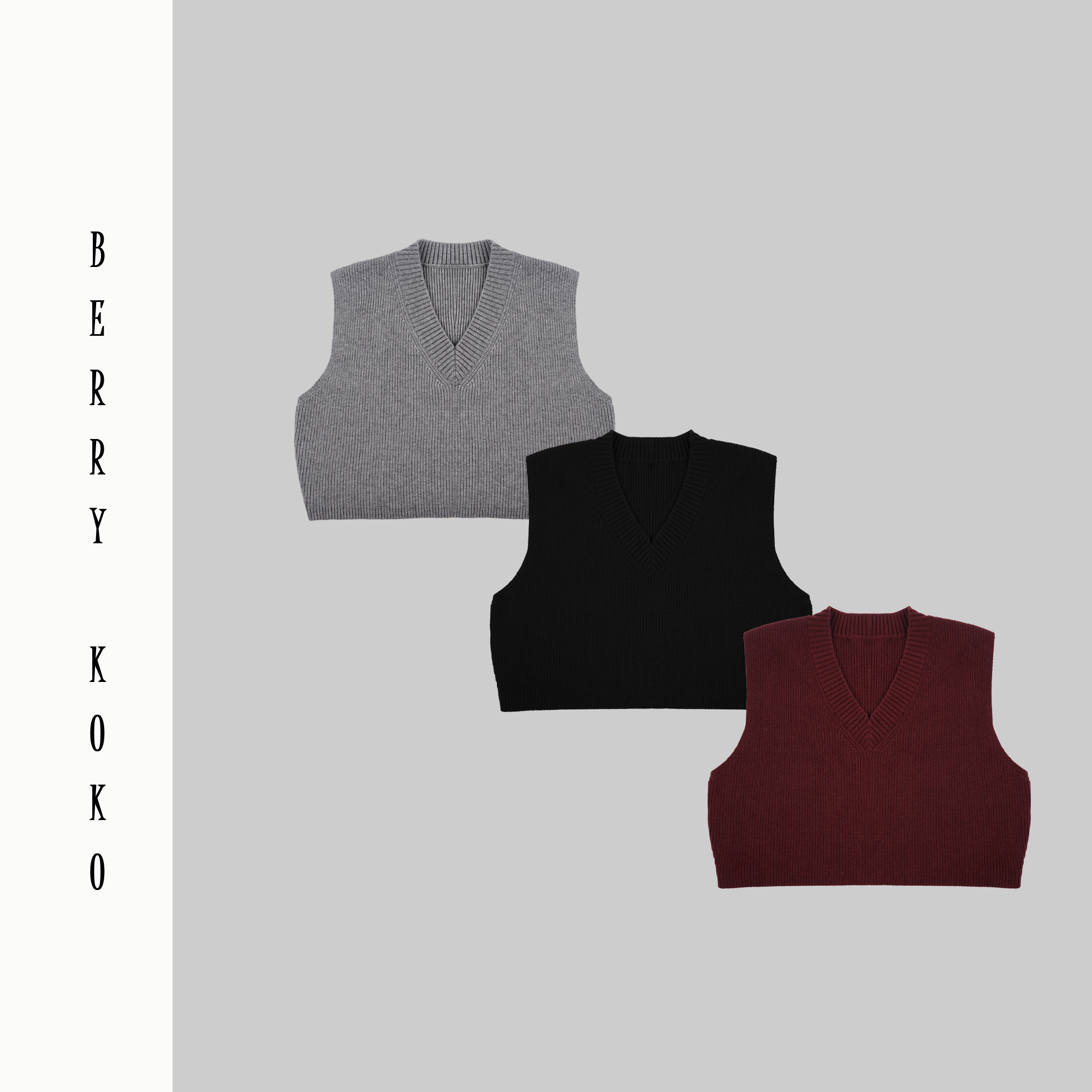 【MISSKO】早秋款V领阔版遮肉显瘦针织马甲复古时尚百搭气质款J16