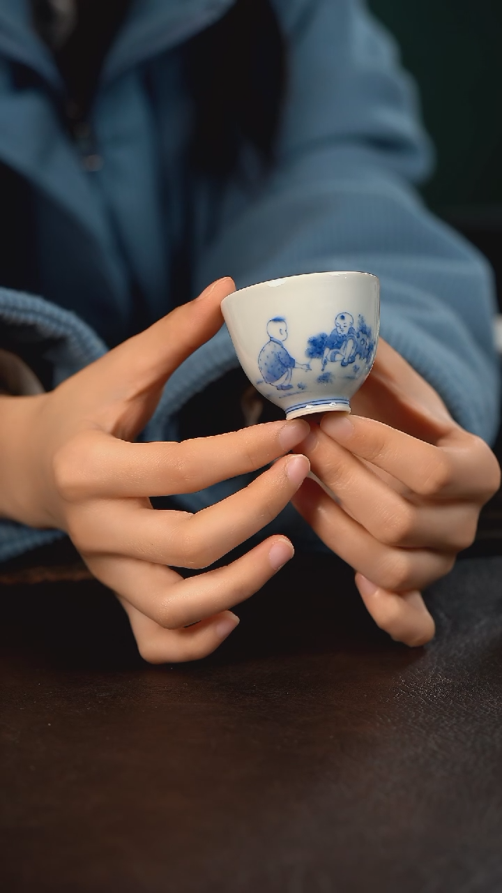 【闪购商品】杯聚澜堂童子斗蛐蛐小直口杯