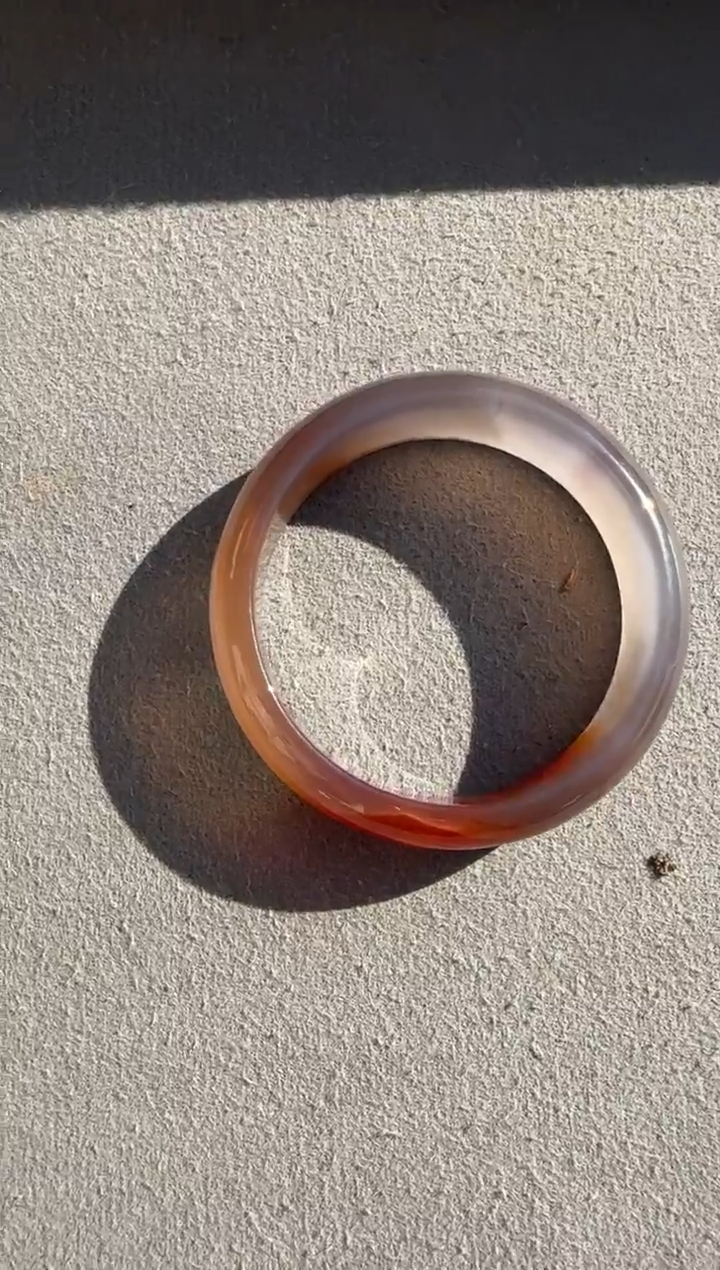 未镶嵌手镯南红玛瑙原矿无欧化冰飘手镯60圈口w