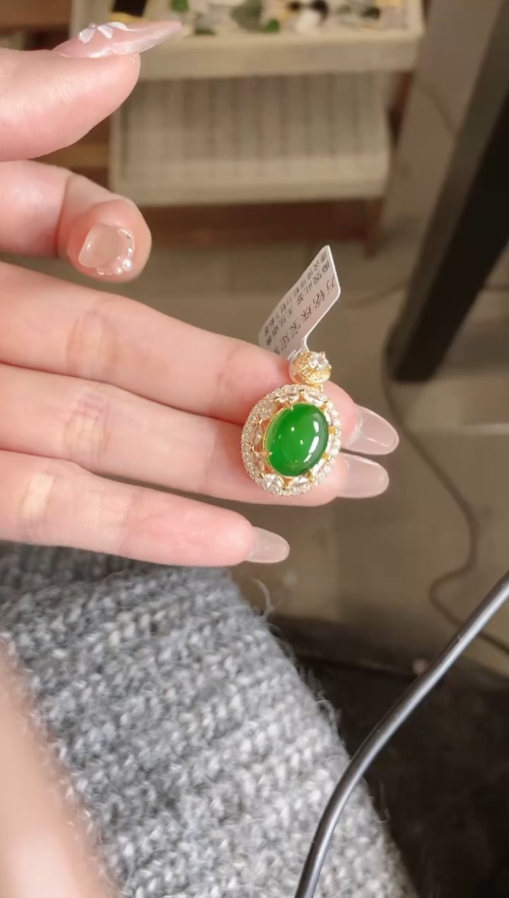 【闪购商品】翡翠戒指银S925镶嵌51511