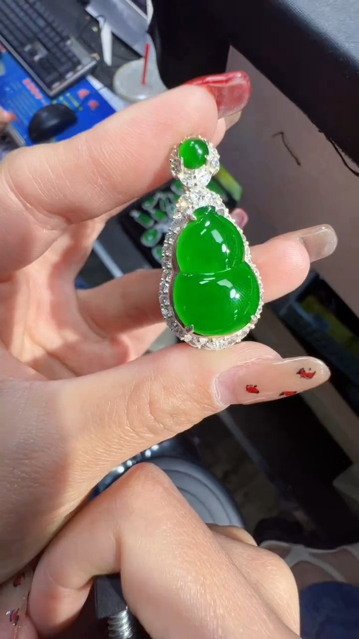 【闪购商品】定制翡翠未镶嵌葫芦商品多样性发货1