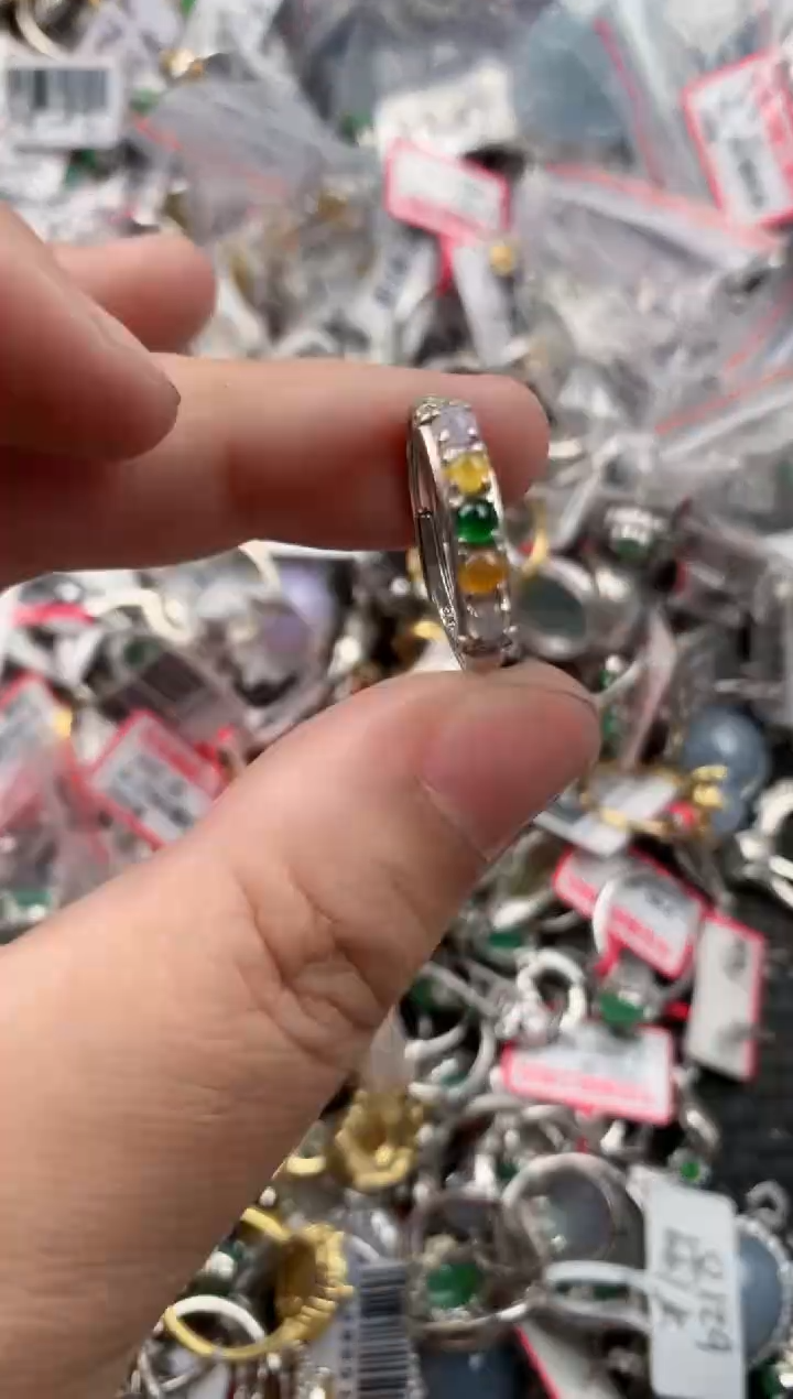 银S925镶嵌戒指翡翠1010    1