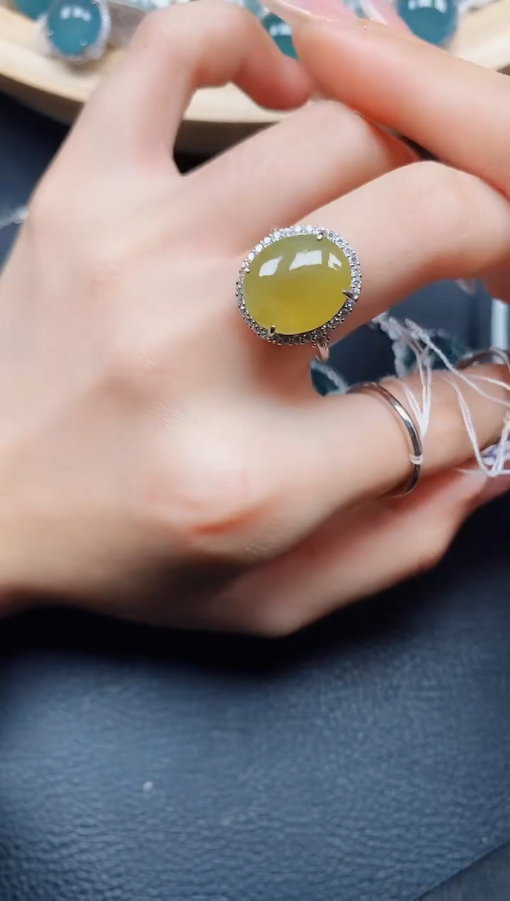 【闪购商品】翡翠戒指银S925镶嵌翡翠