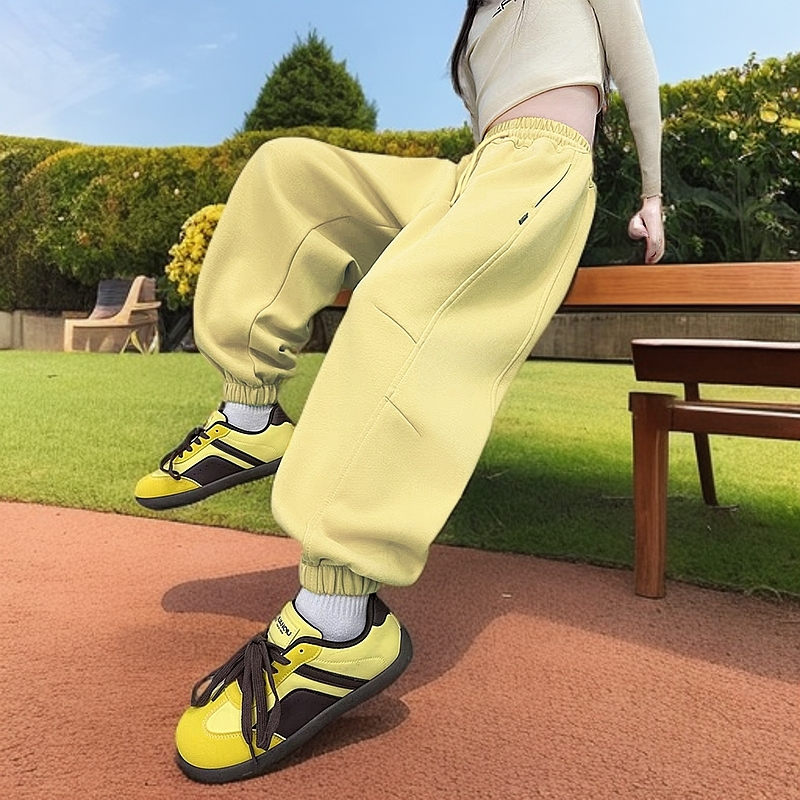 儿童运动裤卫裤子2025春季新款中大童装男女休闲潮酷宽松弯刀长裤