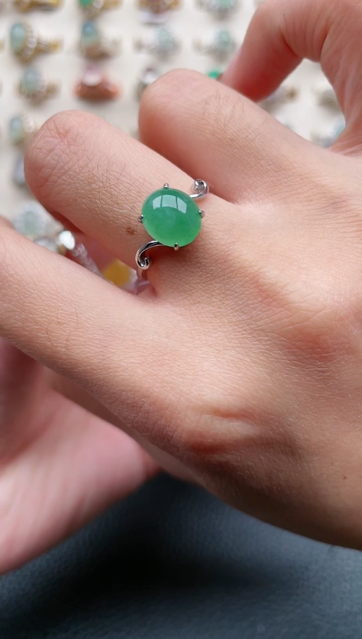 【闪购商品】翡翠戒指银S925镶嵌1111