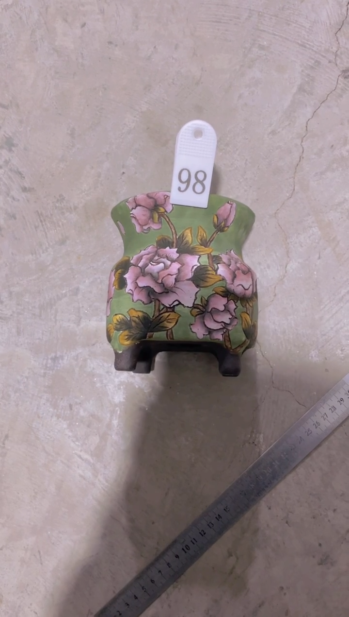 摆件心*声98陶花岛花盆罐—手工痕迹默认，大小会有1-2公分误差