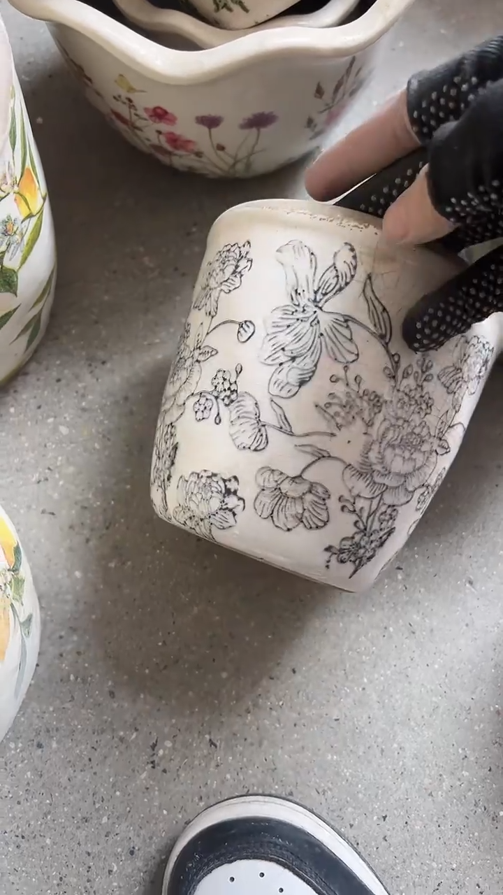 【闪购商品】陶瓷花盆高12.5cm内径11cm