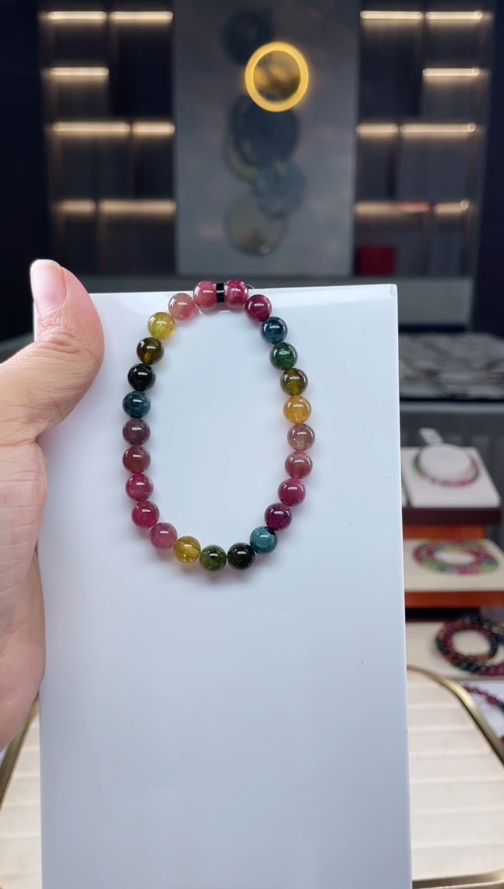 未镶嵌单圈手串碧玺（多样性发一条）Q