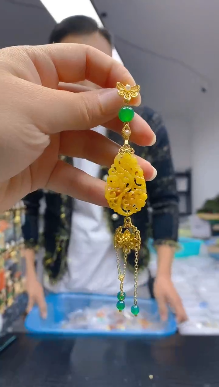 【闪购商品】翡翠耳饰合金0201翡翠压襟