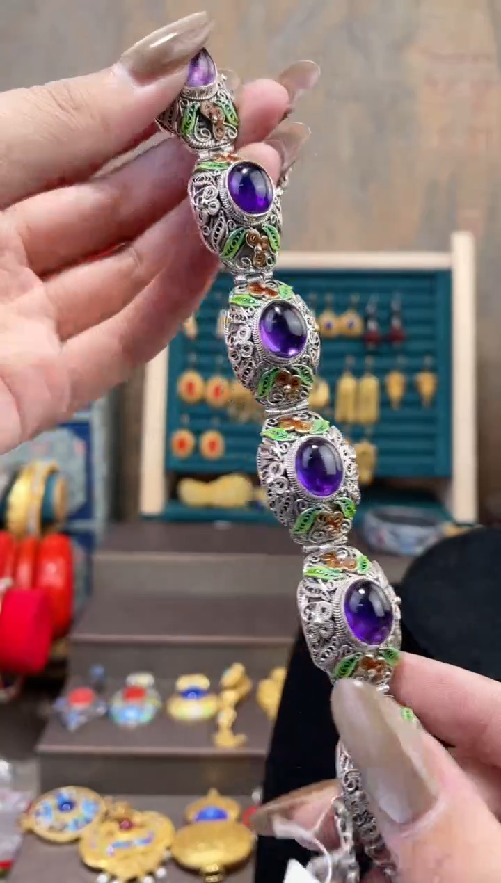 【闪购商品】非遗绝技花丝镶嵌镯子