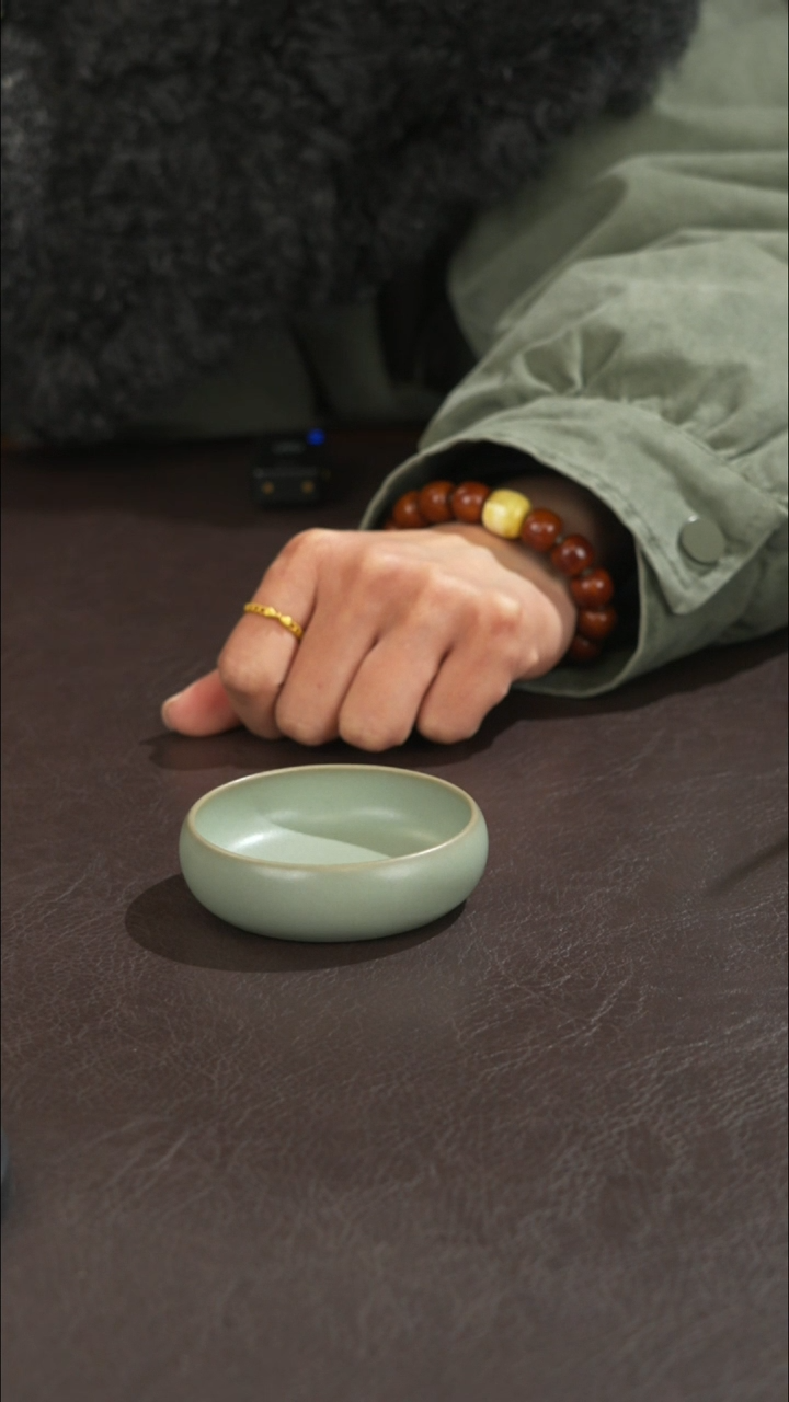 瓷宣宝汝瓷原矿原釉手工作品瑕疵