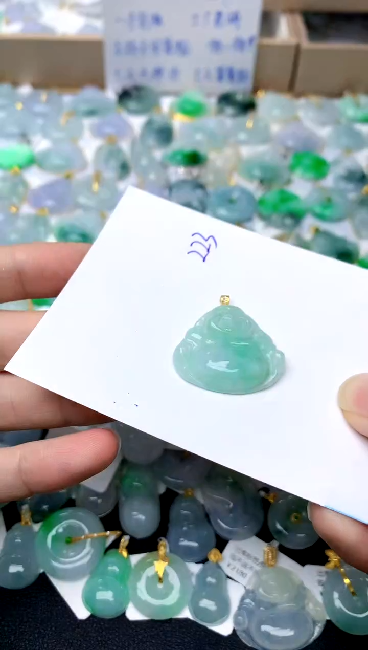 【闪购商品】翡翠颈饰18K金镶嵌223天然A货翡翠