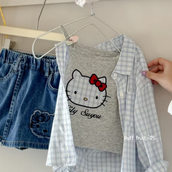 无品牌PUFF-8271-女童儿童夏季新款好看时尚百搭洋气上衣