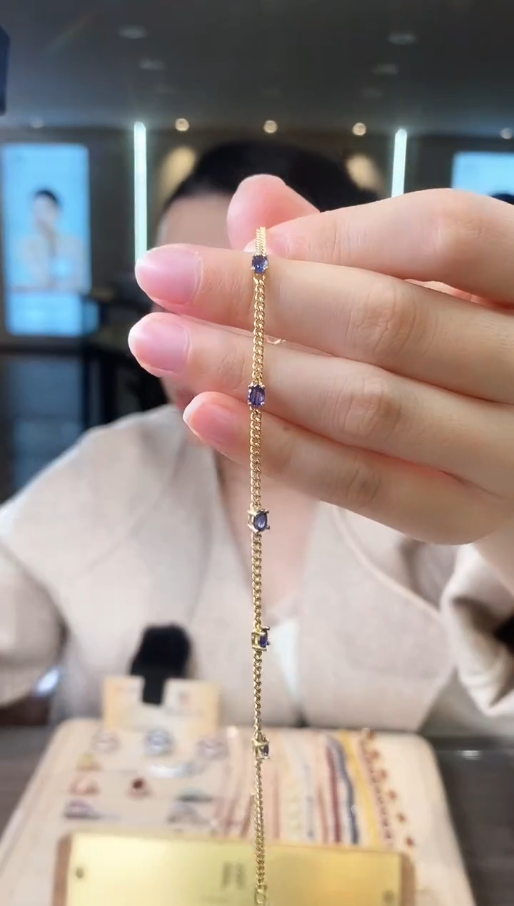 【闪购商品】蓝宝石手链银S925镶嵌09