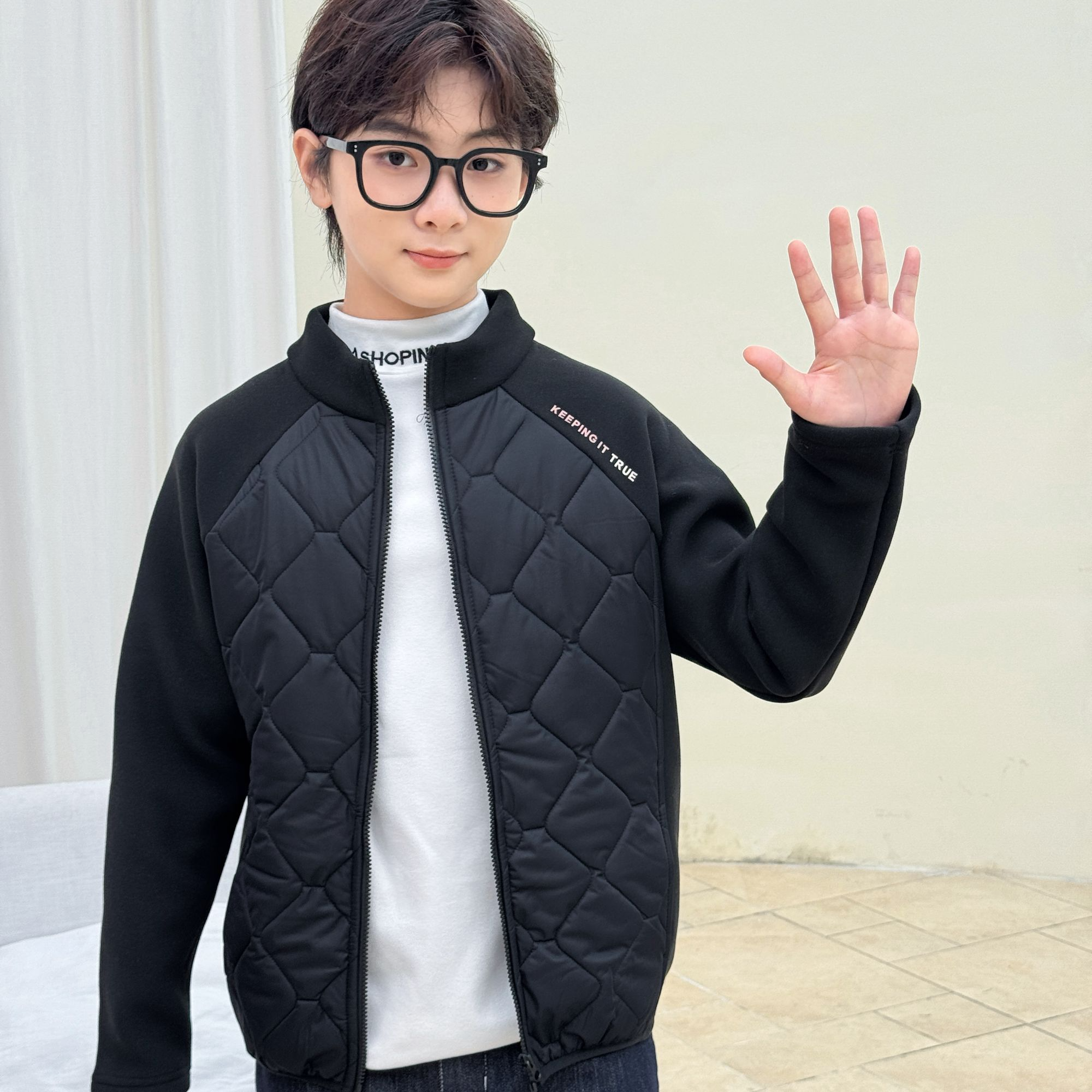 中大童棉服2025冬季新款外套洋气加厚男孩女孩秋冬棉衣5813