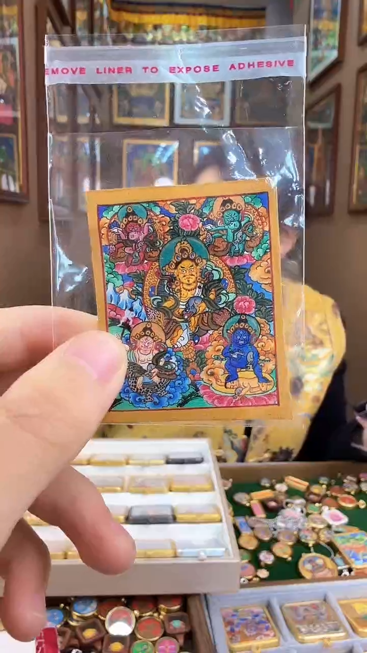 吊坠五路财神-热贡纯手绘唐卡