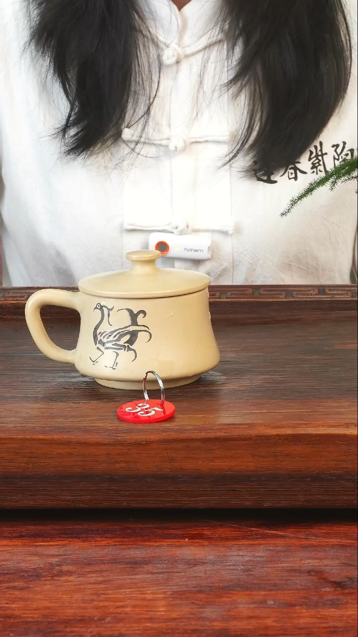 35号逢春紫陶全手工白泥素烧咖啡杯250ml（微微瑕）