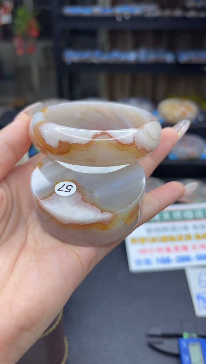 石英质玉手镯未镶嵌84(58圈赠送镯心)