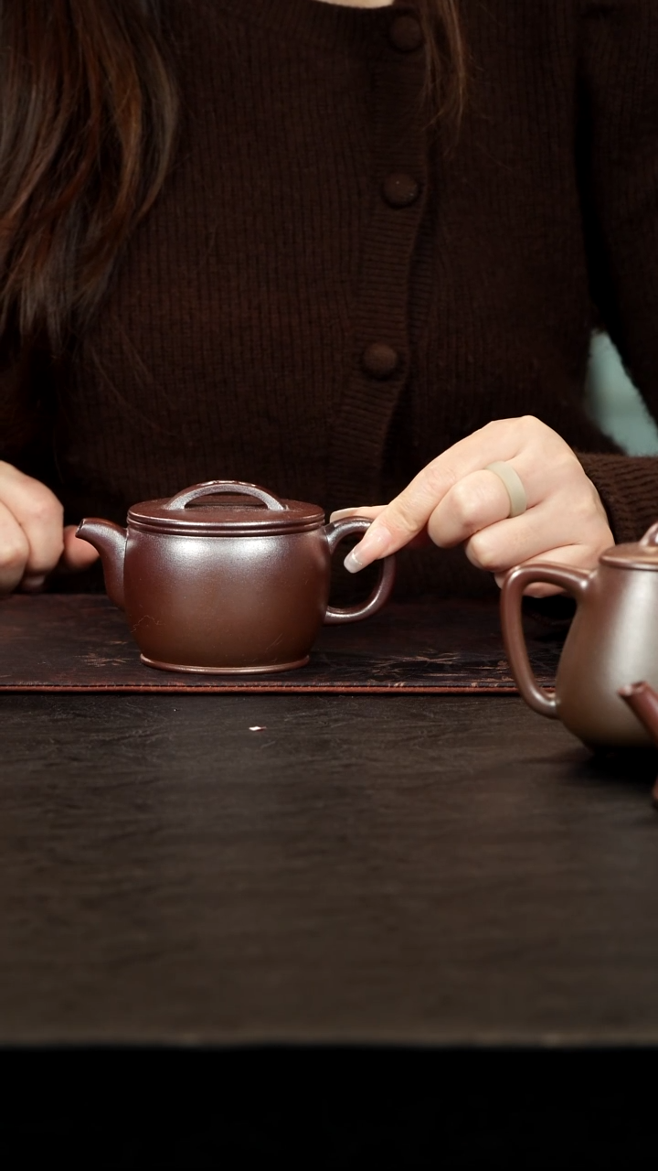 茶壶紫砂柴烧老紫泥面缸汉瓦170cc