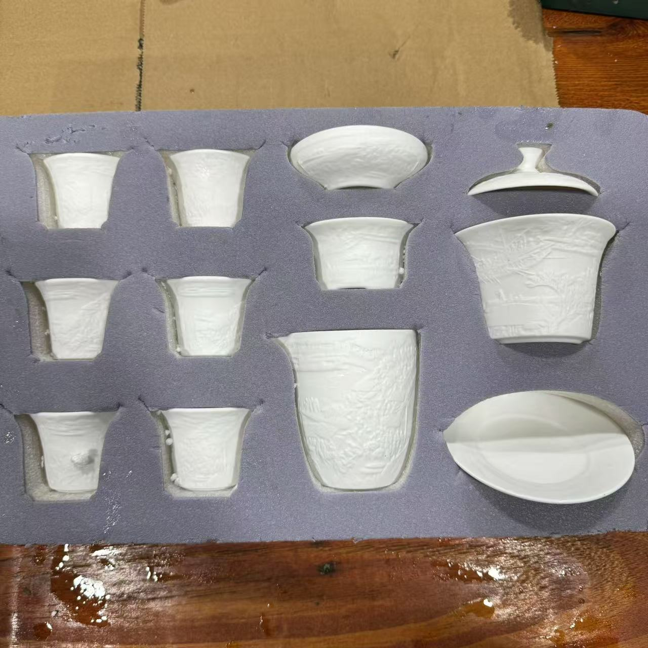 【闪购商品】清明上河图素烧茶具套装 （无礼盒）中式白瓷家用