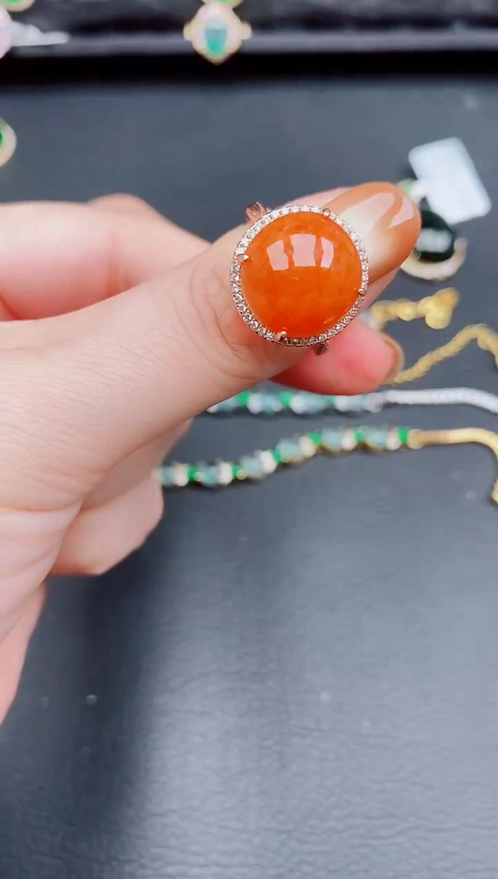 【闪购商品】翡翠戒指银S925镶嵌天然a货翡翠328