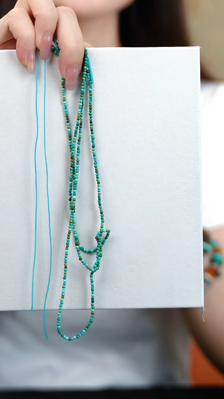 项链小米珠2.0mm多宝绿松