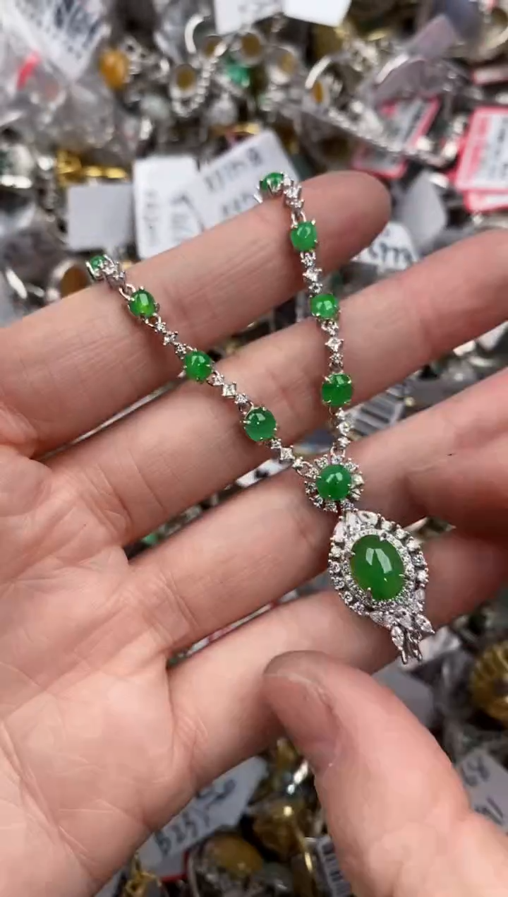 银S925镶嵌戒指翡翠11   4