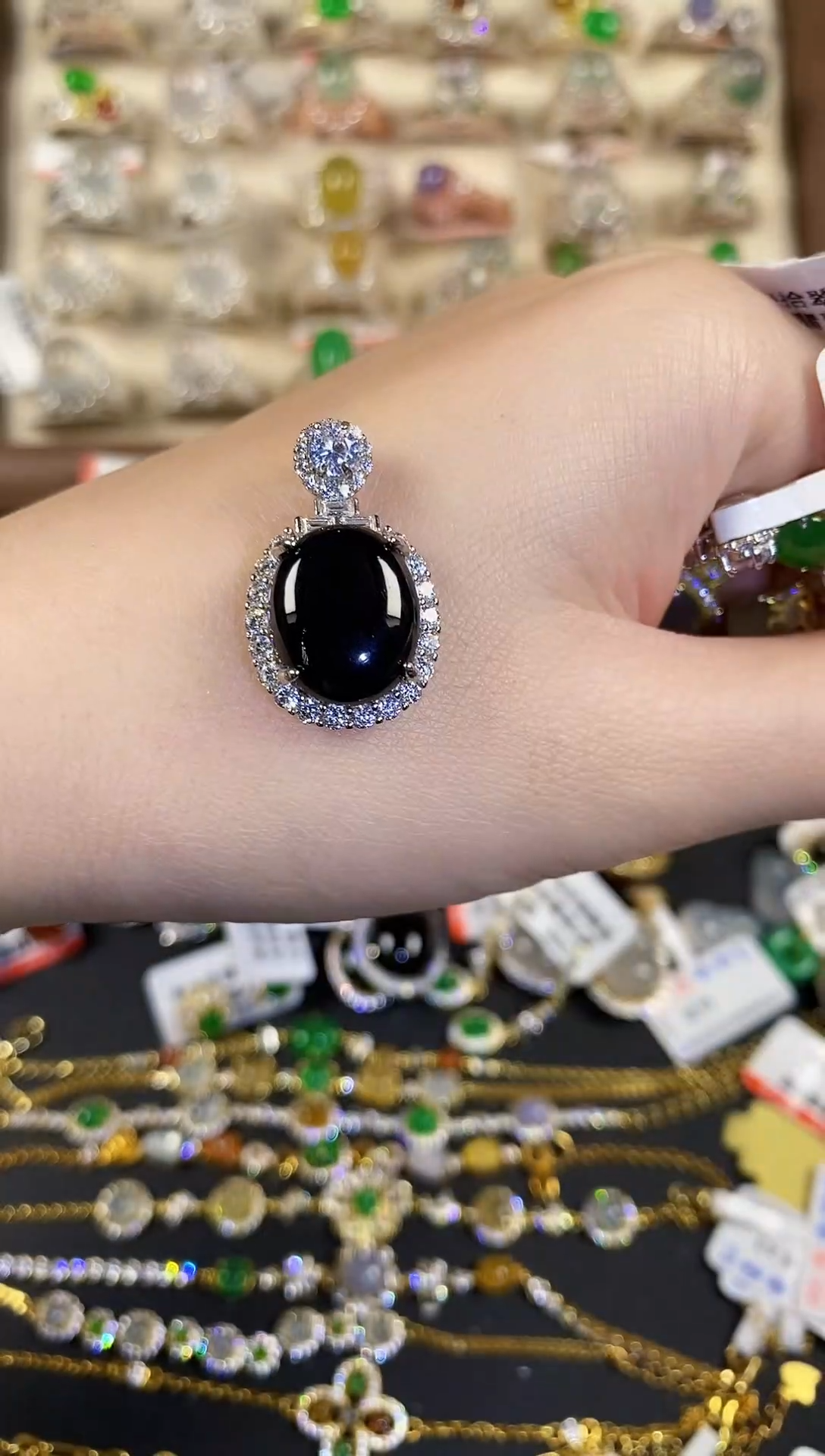 银S925镶嵌戒指翡翠天然A货翡翠8