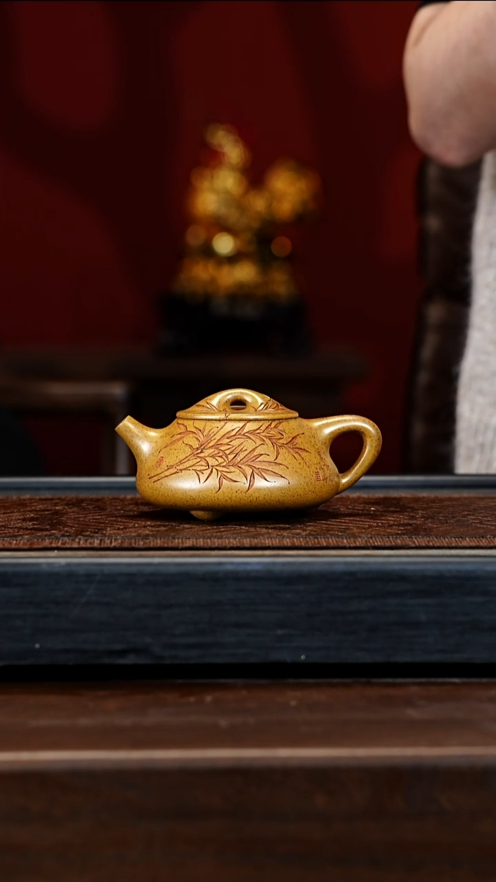 宜兴紫砂WSY 龙骨金沙 石瓢 320cc