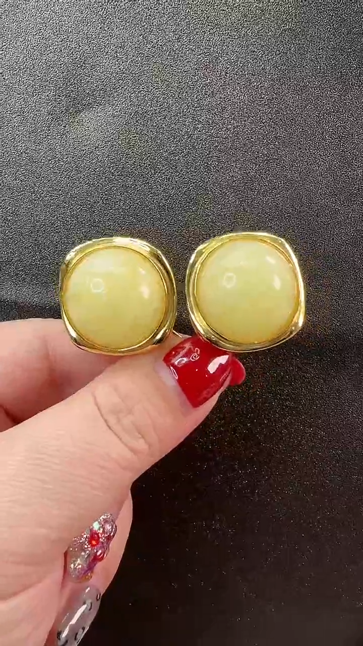 【闪购商品】琥珀耳饰未镶嵌耳环