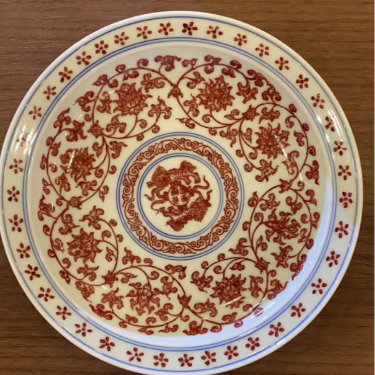 【央广非遗】古窑御器釉里红缠枝莲双狮纹壶承