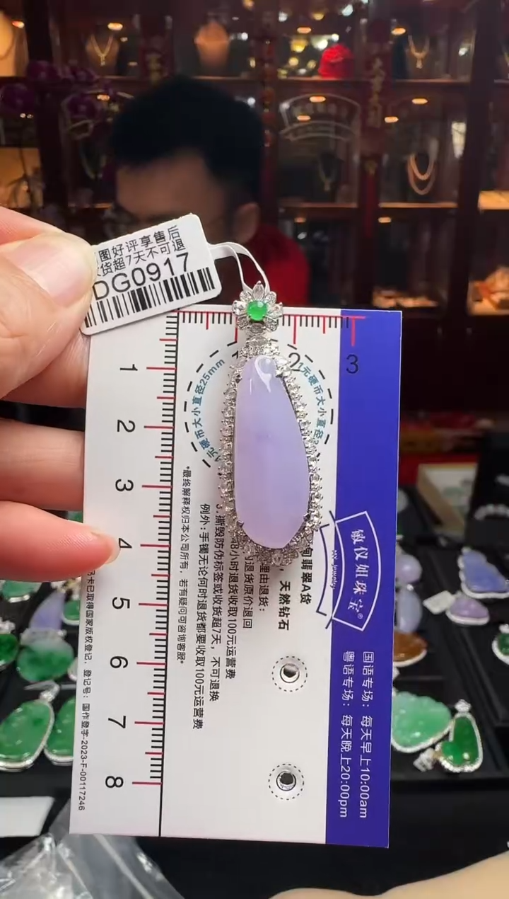 【闪购商品】翡翠颈饰18K金镶嵌DG0917冰紫福瓜