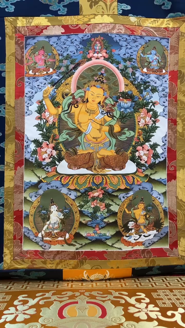 【闪购商品】卷轴画矿物质喷绘  五文书1.3m蓝色水波纹