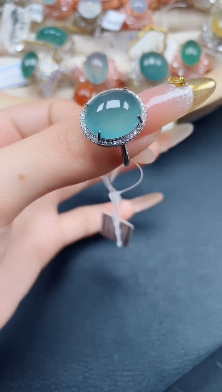 【闪购商品】翡翠戒指银S925镶嵌翡翠