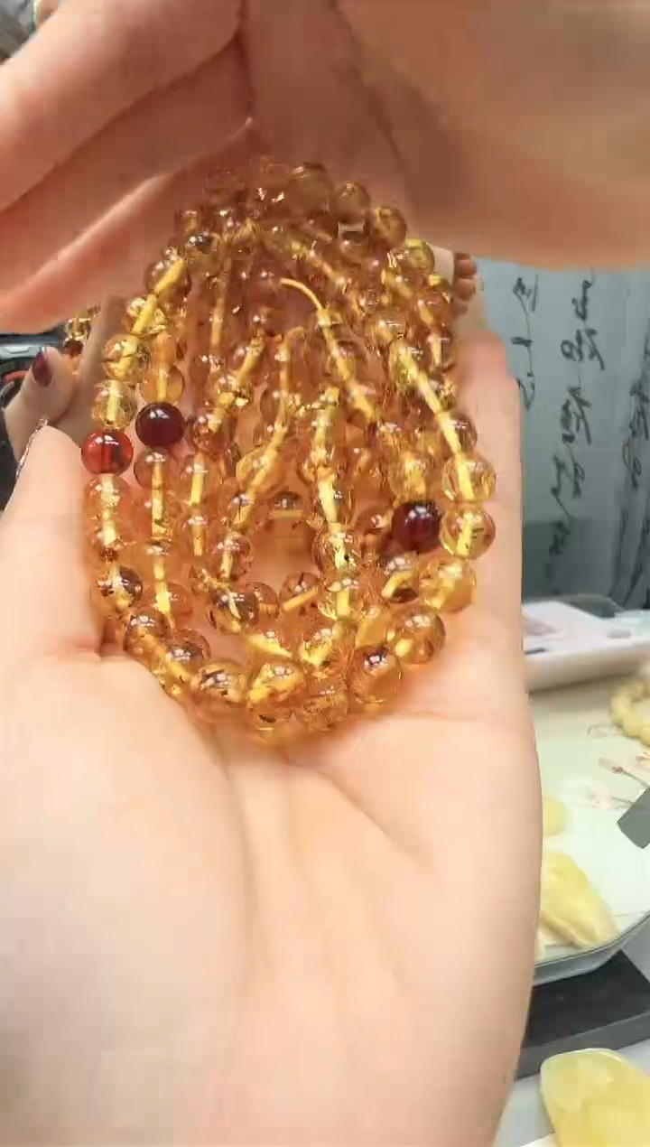 【闪购商品】琥珀裸石未镶嵌项链29.2