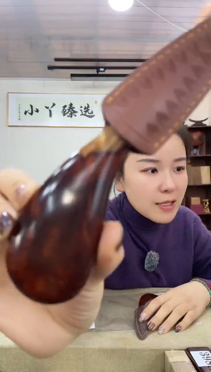 乌木类414缅花留疤茶刀摆件木木小号（不挑款）