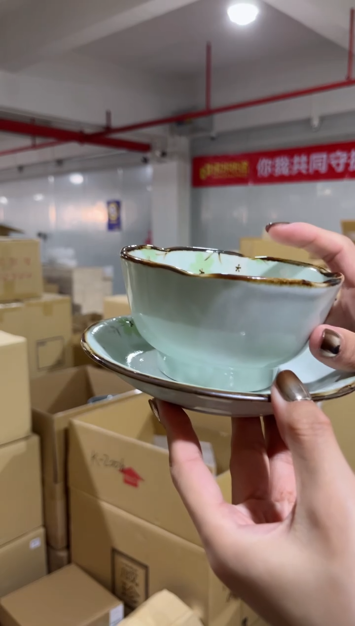 【闪购商品】瓷片秋樱小碟+秋樱花边碗