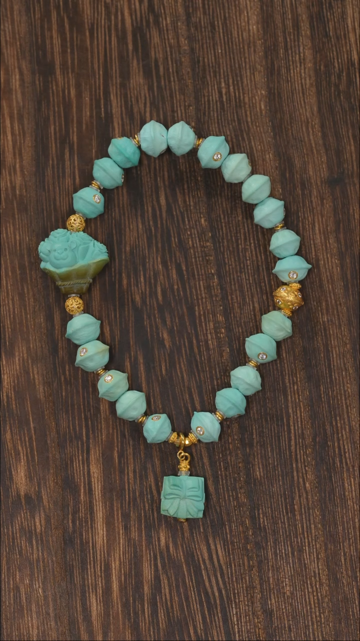 【闪购商品】绿松石手链18K金镶嵌1