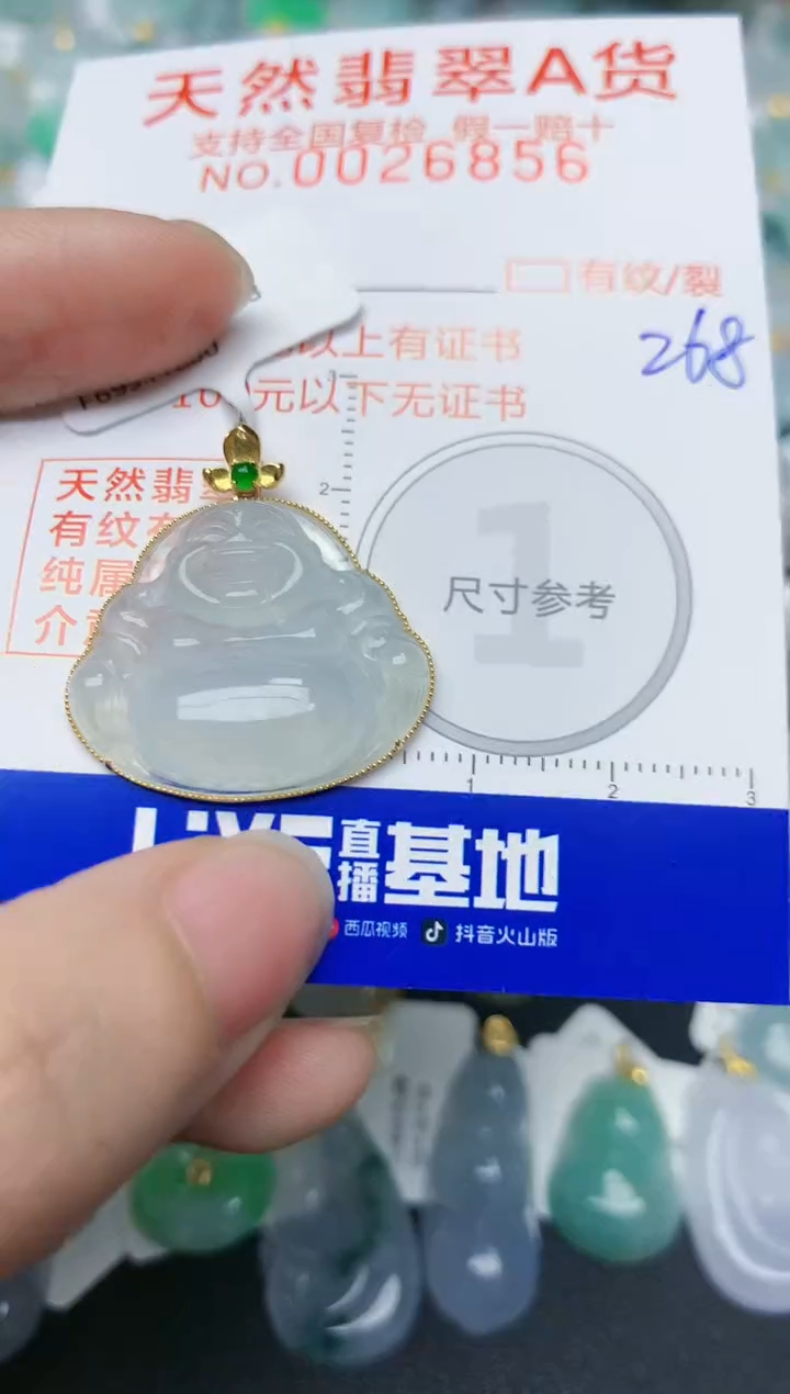 【闪购商品】翡翠颈饰18K金镶嵌天然翡翠A货    268