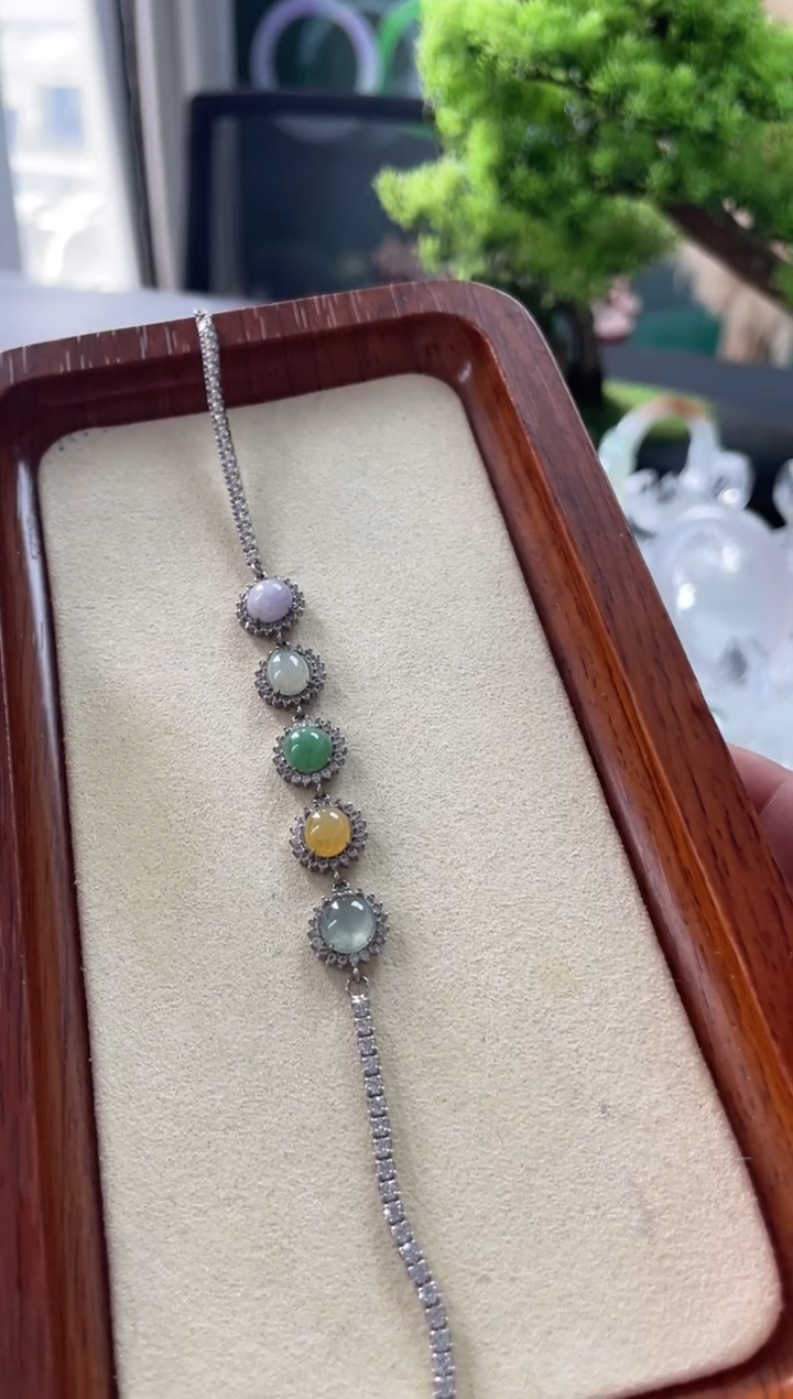 【闪购商品】翡翠手链银S925镶嵌手链