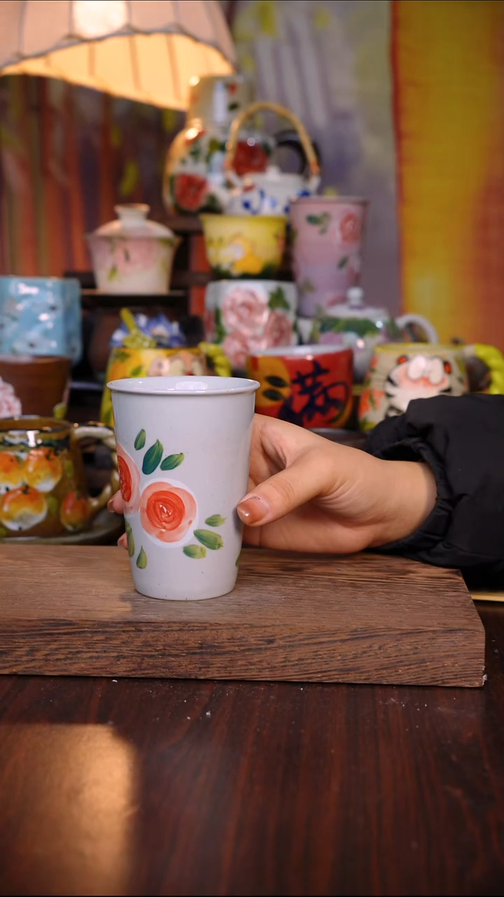 杯子陶泥垚手作 景德镇手工手绘陶瓷器物
