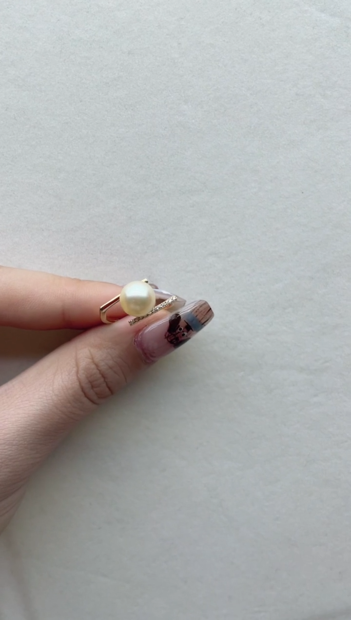 银S925镶嵌海水珍珠戒指6